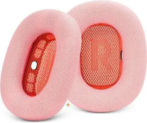 Earpads Replacement for Apple AirPods Max Headphones Ear Pads Cushion Soft Mesh Fabric Earmuffs with Noise Isolation Foam (Pink)