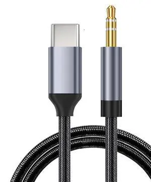 USB-C to 3.5mm Auxiliary Audio Cable 5FT Universal Compartible Nylon Braid Heavy Duty  (Not Support Microphone)