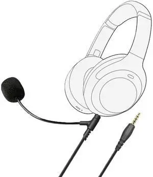 3.5mm Auxiliary Audio Cable with Flexible Boom Mircrophone and Volume Control for [Sony] Wh-1000XM4 [Beats] Studio & All others 5FT