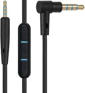 2.5mm Male to Maler 3.5mm Auxiliary Audio adapter Cable with in line Mic Volume Control Compatible for Bose's QuietComfort QC25 QC35 & All other Headphones  5FT