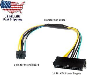 24-Pin to 8-Pin ATX Power Supply Adapter Cable for DELL Optiplex PC Computers 18AWG