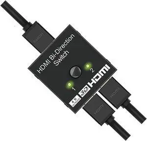 HDMI Splitter, 4K HDMI Switch Aluminum Bi-Directional HDMI Switcher 2 Input 1 Output,2 x 1/1 x 2 No External Power Required Supports 4K 3D HD 1080P