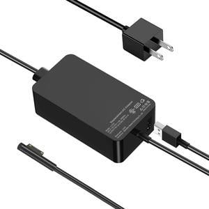 Surface Pro Charger, 44W 15V 2.58A, Compatible for Microsoft Surface Pro 3, Pro 4, Pro 5, Pro 6, Pro 7 Surface Laptop 1/2, Surface Book & Surface Go, with 5V 1A USB Charging Port
