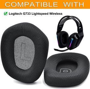 G733 Earpads - Replacement Ear Cushion Cover Compatible with Logitech G733 G 733 Lightspeed Wireless Gaming Headset,Ear Pads with Durable Mesh Fabric, Comfort Noise Isolation Foam (Black)
