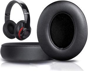 Original Ear Pads for Beats Studio 2 & Studio 3 Wired & Wireless Headphones, Earpads with Soft Protein Leather, Noise Isolation Memory Foam, Added Thickness - Black