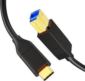 USB 3.1 C to USB B Cable 4FT, USB Printer Cable USB B to C 10Gbps for Thunderbolt 3 Host MacBook Pro Air USB B Printer, External Hard Drive, Docking Station, Scanner, 2M Black