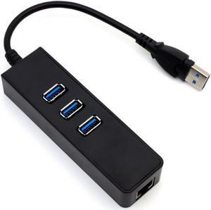 aibileec USB 3.0 to Ethernet Adapter, 3-Port USB 3.0 Hub with RJ45 10/100/1000 Gigabit Ethernet Adapter Support Windows 10,8.1,Mac OS, Surface Pro,Linux,Chromebook and More