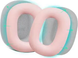 Aibileec Silicone Ear Pads Cover Protector for AirPods Max Headphones Cushions, Sweatproof, Easily Washable, Rugged Durability - Pink