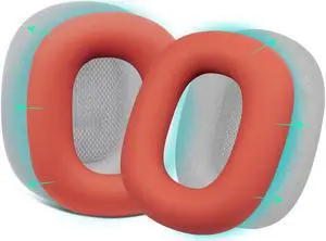 Aibileec Silicone Ear Pads Cover Protector for AirPods Max Headphones Cushions, Sweatproof, Easily Washable, Rugged Durability - Red