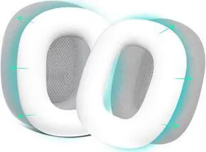 Aibileec Silicone Ear Pads Cover Protector for AirPods Max Headphones Cushions, Sweatproof, Easily Washable, Rugged Durability - White