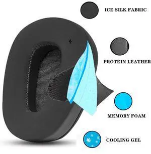 Upgrade Earpads Replacement for BlueParrott B650/S650(650 XT) Noise Cancelling Bluetooth Headset Ear Pads Cool Gel Earmuffs Cushions with Noise Isolation Foam - B650XT