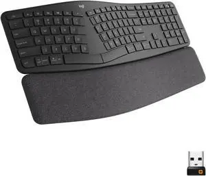 Logitech ERGO K860 Wireless Ergonomic Keyboard - Split Keyboard, Wrist Rest, Natural Typing, Stain-Resistant Fabric, Bluetooth and USB Connectivity, Compatible with Windows/Mac Logitech ERGO K860 Wireless Ergonomic Keyboard - Split Keyboard, Wrist Rest, Natural Typing, Stain-Resistant Fabric, Bluetooth and USB Connectivity, Compatible with Windows/Mac