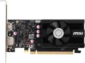 MSI GeForce GT 1030 DirectX 12 2GB 64-Bit DDR4 PCI Express 3.0 x16 (Uses x4) HDCP Ready Low Profile Video Card Model GT 1030 2GD4 LP OC