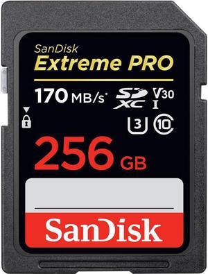 SanDisk 256GB Extreme Pro SDXC UHS-I/U3 V30 Class 10 Memory Card, Speed Up to 170MB/s (SDSDXXY-256G-GN4IN)