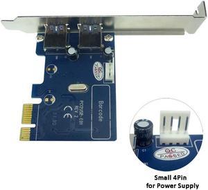 PCI-E USB 3.0 Expansion Card PCI Express x1 to 2 Ports USB 3.0 Adapter