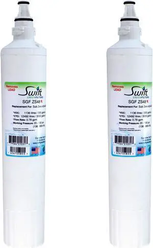 Swift Green Filters SGF-ZS48 Rx Compatible for 4204496,4290510,4204490,EWF-8003A,Pro 48 Pharmaceuticals Refrigerator water Filter (2 Pack),Made in USA