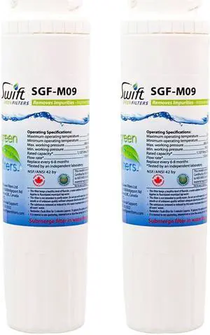 Swift Green Filters SGF-M9 Compatible Refrigerator Water Filter for UKF8001, EDR4RXD1, FILTER 4, EFF-6007A, 46-9005, 46-9006, CLCH101, Made in USA