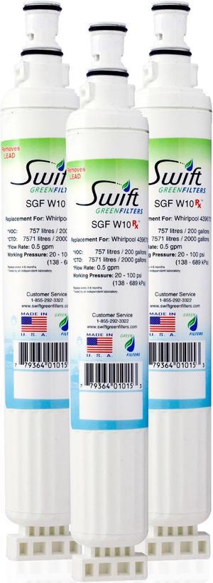 Swift Green Filters SGF-W10 Rx Compatible Pharmaceuticals Refrigerator Water Filter for 4396701, EDR6D1, FILTER 6, 46-9915, CLCH125, EFF-6001A, Made in USA (3 Pack).