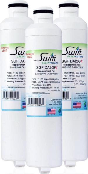 Swift Green Filters SGF-DA20B Rx Compatible Pharmaceuticals Refrigerator Water Filter for DA29-0020B, DA2900020A, DA97-08006A-B, DA97-08006B (3 Pack).