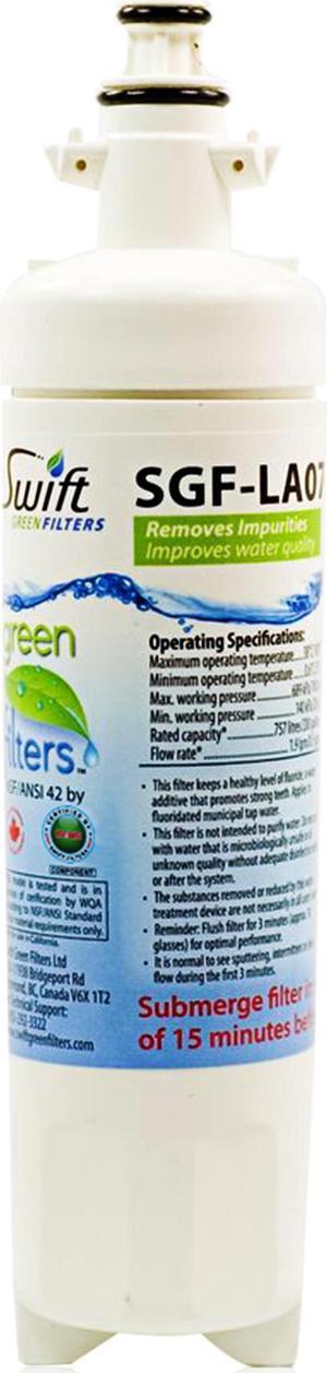 Swift Green Filters SGF-LA07 Compatible Refrigerator Water Filter for LG LT700-P, 46-9690, ADQ36006102, ADQ36006101,EFF-6032A, PH21410, Made in USA (1 Pack).