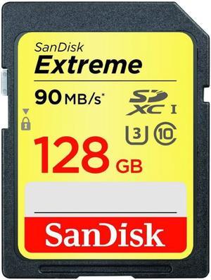 SanDisk 128GB Extreme SDXC UHS-I/U3 Class 10 Memory Card, Speed Up to 90MB/s (SDXVF-128G-G46)