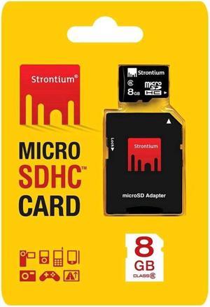 Strontium 8GB MicroSDHC Memory Card with SD Adapter Class 6  (SR8GTFC6A)