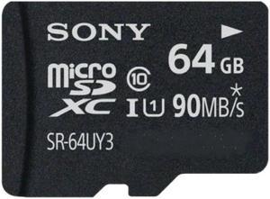 Sony SR-UY3A Series 64GB microSDXC UHS-I/U1 Class 10 Memory Card, Speed Up to 90MB/s (SR-64UY3A)