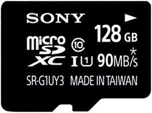 Sony SR-UY3A Series 128GB microSDXC UHS-I/U1 Class 10 Memory Card, Speed Up to 90MB/s (SR-G1UY3A)