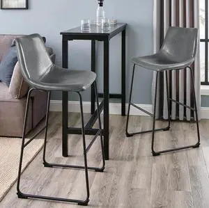 Vitesse 30 inch Bar Stools Set of 2, Modern Bar Height Barstools, Faux Leather Stool with Back and Metal Leg, Armless Tall Bar Dining Chairs for Pub Kitchen Island Grey Vitesse 30 inch Bar Stools Set of 2, Modern Bar Height Barstools, Faux Leather Stool with Back and Metal Leg, Armless Tall Bar Dining Chairs for Pub Kitchen Island Grey