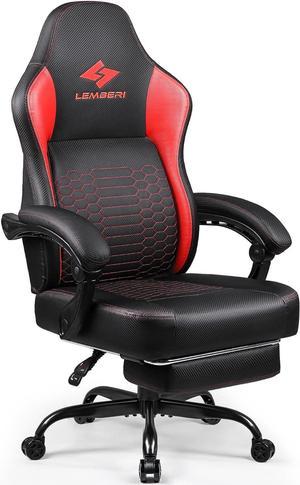 Big and Tall Gaming Chair 400lb Weight Capacity,Gamer Chairs for Adults,Video Game Chair wth Footrest,Racing Style Computer Gamer Chair with Headrest and Lumbar Support Red