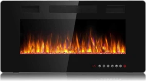 Vitesse 36 inch Ultra-Thin and Silence Linear Fireplace, Recessed Electric Fireplace and Wall Mounted & in-Wall Fireplace, Adjustable Flame Colors & Speed,Touch Screen Remote Control with 8h Timer Vitesse 36 inch Ultra-Thin and Silence Linear Fireplace, Recessed Electric Fireplace and Wall Mounted & in-Wall Fireplace, Adjustable Flame Colors & Speed,Touch Screen Remote Control with 8h Timer