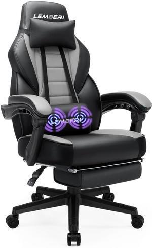 Vitesse Video Game Chairs with footrest,Gamer Chair for Adults,Big and Tall Chair, 400lb Capacity,Gaming Chairs for Teens,Racing Style Computer Chair with Headrest and Lumbar Support White