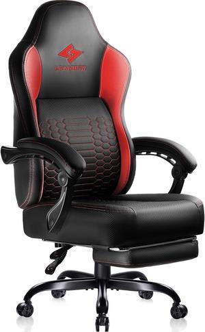 Vitesse Big and Tall Gaming Chair 400lb Weight Capacity,Gamer Chairs for Adults,Video Game Chair wth Footrest,Racing Style Computer Gamer Chair with Headrest and Lumbar Support Red