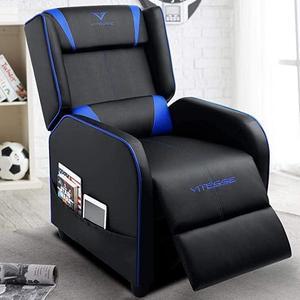VITESSE Gaming Recliner Chair Racing Style Single PU Leather Sofa Modern Living Room Recliners Ergonomic Comfortable Home Theater Seating
