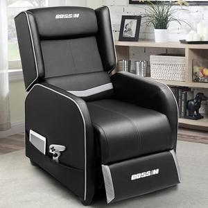 VITESSE Gaming Recliner Chair for Adults 400lbs Racing Style Sofa Big and Tall PU Leather Recliner Seating, Modern Ergonomic Lounge Comfortable Home Movie Theater for Living Room(Gray)