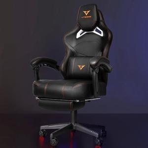VITESSE Big and Tall Gaming Chair for Adults with Footrest, 400lbs Weight Capacity Video Game Chairs for Office, Ergonomic Computer Gaming Chair with Lumbar Support and Headrest (Orange)