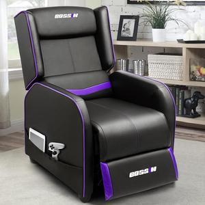 VITESSE Gaming Recliner Chair for Adults 400lbs Racing Style Sofa Big and Tall PU Leather Recliner Seating, Modern Ergonomic Lounge Comfortable Home Movie Theater for Living Room(Purple)