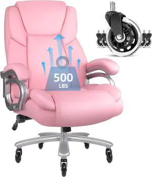 VITESSE Big and Tall Office Chair, Ergonomic High Back PU Leather Executive Office Desk Chair with Back Support, Heavy Duty Extra Wide Seat Thick Padded Gaming Chair