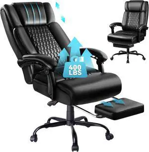 Vitesse Office Chair,Big and Tall Office Chair with Foot Rest Ergonomic High Back Executive Office Chair 400lbs,Home Office Desk Chairs with Lumbar Support,Reclining Office Chair (Black) Vitesse Office Chair,Big and Tall Office Chair with Foot Rest Ergonomic High Back Executive Office Chair 400lbs,Home Office Desk Chairs with Lumbar Support,Reclining Office Chair (Black)