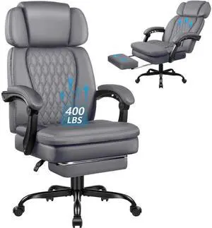 Vitesse Office Chair,Executive heavy duty Office Chair with Foot Rest Ergonomic High Back Computer Gaming Chairs Home Office 400lbs,Big and Tall Office Chair with Lumbar SupportGrey Vitesse Office Chair,Executive heavy duty Office Chair with Foot Rest Ergonomic High Back Computer Gaming Chairs Home Office 400lbs,Big and Tall Office Chair with Lumbar SupportGrey