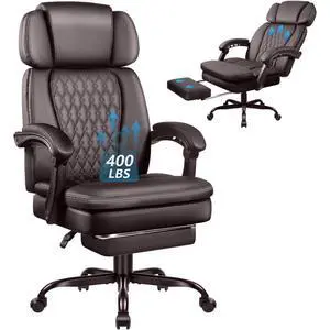 VITESSE Office Chair,Big and Tall Office Chair with Foot Rest Ergonomic High Back Executive Office Chair 400lbs,Home Office Desk Chairs with Lumbar Support,Reclining Office Chair (Brown) VITESSE Office Chair,Big and Tall Office Chair with Foot Rest Ergonomic High Back Executive Office Chair 400lbs,Home Office Desk Chairs with Lumbar Support,Reclining Office Chair (Brown)