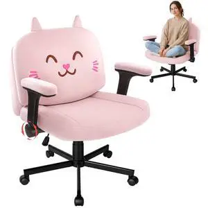 Vitesse Cat Design Criss Cross Chair with Flip-Up Arms and and Thick Cushion, Ergonomic Wide Seat Desk Chair with Velvet Fabric, Height Adjustable Criss Cross Chairs for Home Office,, Bedroom, Vanity Vitesse Cat Design Criss Cross Chair with Flip-Up Arms and and Thick Cushion, Ergonomic Wide Seat Desk Chair with Velvet Fabric, Height Adjustable Criss Cross Chairs for Home Office,, Bedroom, Vanity
