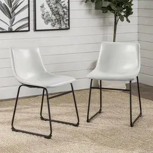 Vitesse 18 inch Bar Stools Set of 2, Modern Counter Height Bar Stools, Faux Leather Barstool with Back and Metal Leg, Armless Dining Chairs for Kitchen Island Pub Living Room Counter Stool White Vitesse 18 inch Bar Stools Set of 2, Modern Counter Height Bar Stools, Faux Leather Barstool with Back and Metal Leg, Armless Dining Chairs for Kitchen Island Pub Living Room Counter Stool White