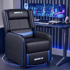 VITESSE Gaming Recliner Chair for Adults 400lbs Racing Style Sofa Big and Tall PU Leather Recliner Seating, Modern Ergonomic Lounge Comfortable Home Movie Theater for Living Room(Blue) VITESSE Gaming Recliner Chair for Adults 400lbs Racing Style Sofa Big and Tall PU Leather Recliner Seating, Modern Ergonomic Lounge Comfortable Home Movie Theater for Living Room(Blue)