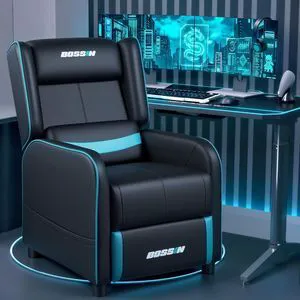 VITESSE Gaming Recliner Chair for Adults 400lbs Racing Style Sofa Big and Tall PU Leather Recliner Seating, Modern Ergonomic Lounge Comfortable Home Movie Theater for Living Room(Cyan) VITESSE Gaming Recliner Chair for Adults 400lbs Racing Style Sofa Big and Tall PU Leather Recliner Seating, Modern Ergonomic Lounge Comfortable Home Movie Theater for Living Room(Cyan)