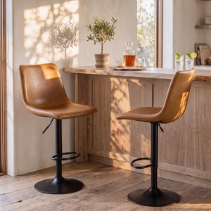 Vitesse Adjustable Swivel Bar Stools Set of 2,Counter Height Bar Stools with Back,350 LBS PU Leather Bar Stool for Kitchen Island,Upholstered Pub Stools with Footrest,Armless Dining Chairs for Bar Vitesse Adjustable Swivel Bar Stools Set of 2,Counter Height Bar Stools with Back,350 LBS PU Leather Bar Stool for Kitchen Island,Upholstered Pub Stools with Footrest,Armless Dining Chairs for Bar
