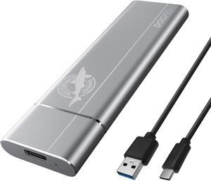 Dogfish Portable External SSD Enclosure Aluminum USB 3.1 Type C Ultra-Light External SSD Mini Portable Solid State Drive for Mac Windows Android Linux