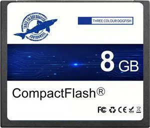 THREE COLOUR DOGFISH Compact Flash Memory Card 8GB 133X CF Camera Cards for Professional Photographer, Videographer