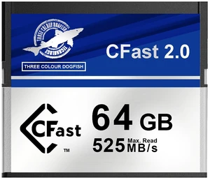 THREE COLOUR DOGFISH 64GB CFast 2.0 Memory Card, Up to 525MB/S Read Professional 4K Video Recording & RAW Photography, CFast Card for DSLR/Cinema Cameras THREE COLOUR DOGFISH 64GB CFast 2.0 Memory Card, Up to 525MB/S Read Professional 4K Video Recording & RAW Photography, CFast Card for DSLR/Cinema Cameras