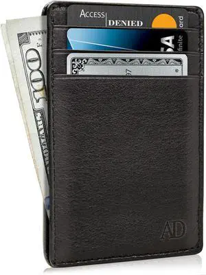 Slim Minimalist Wallets for Men & Women - Front Pocket Wallet RFID Blocking Card Holder